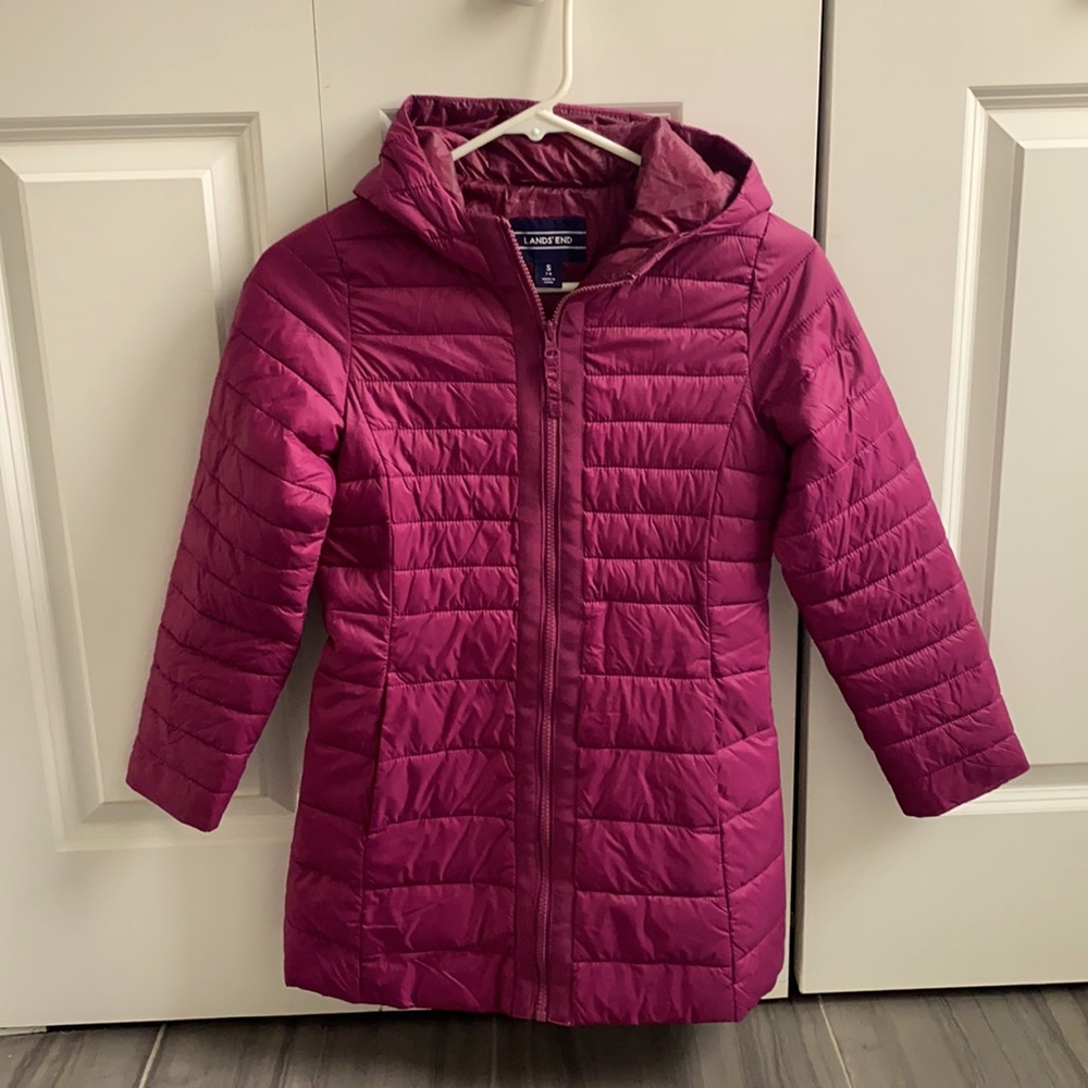 Lands’ End thermal plume purple jacket size small 7/8